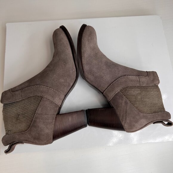 Ugg Bootie Women 10 Leather Suede Pull On Strap Heel Ankle Work Party Core Ex - Picture 6 of 15